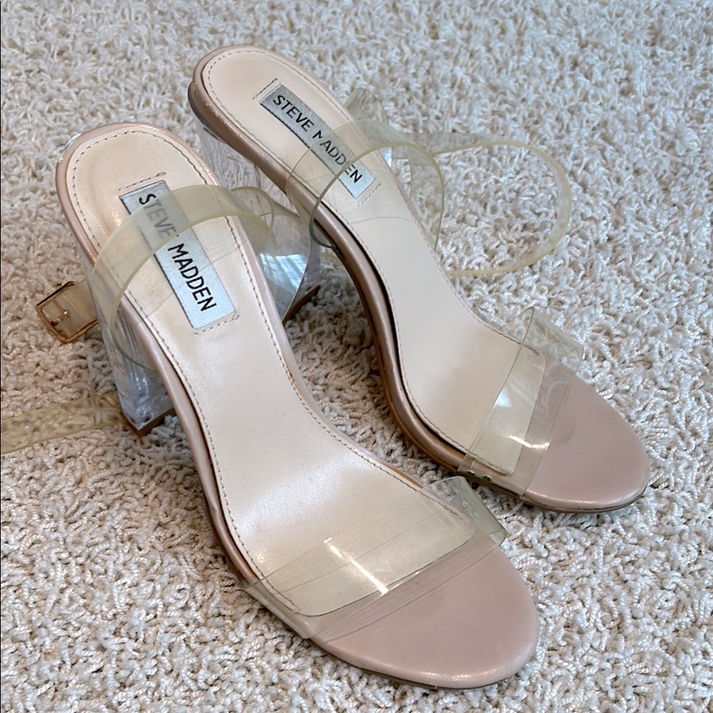 Steve Madden Women's Clear Heeled Sandals